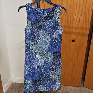 Connected Apparel Blue and Green Mini Dress